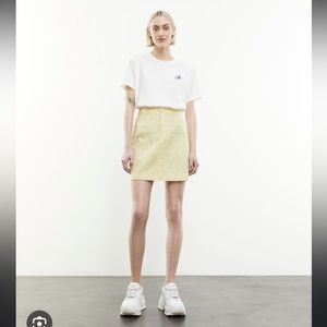 NWT The Kooples yellow tweed skirt
